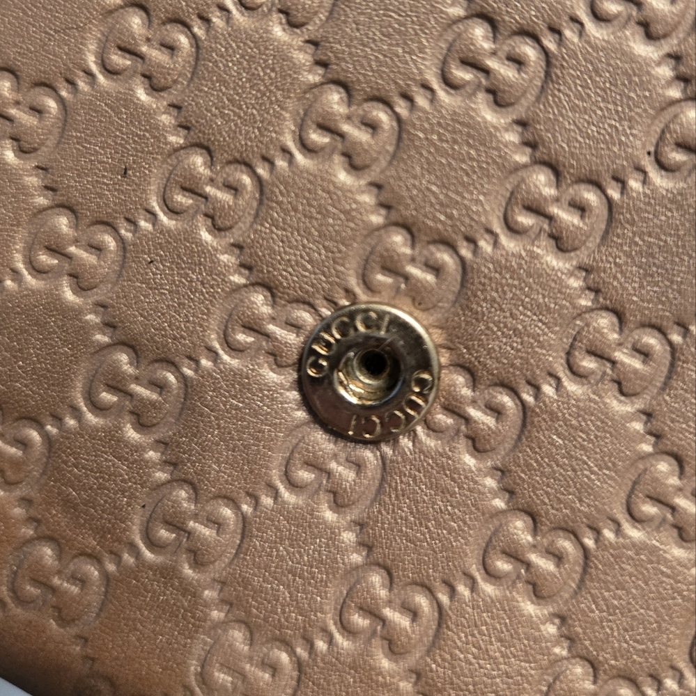 Gucci Metallic Brown Gold Taupe GG Continental Wallet - Picture 9 of 10